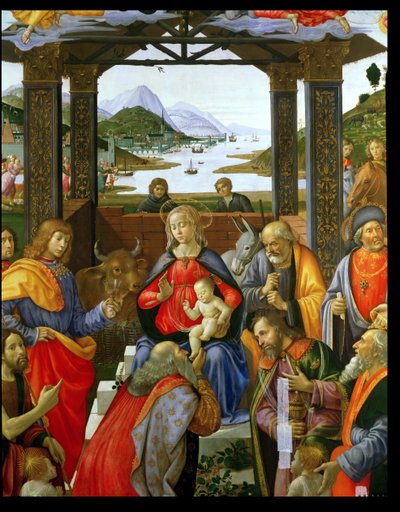 マジの礼拝、120249のパネルの詳細に1488テンペラ 作： Domenico Ghirlandaio